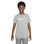 Nike Dry Camiseta de manga corta Swoosh Solid para niño (XL, gris caído/plateado plan