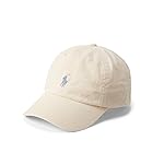 POLO RALPH LAUREN Gorro deportivo de algodón para hombre, crema guía, blanco roto, ta