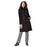 Vince Camuto Doble cinturón de lana con cuello de piel sintética V20731A-ME Negro SM 