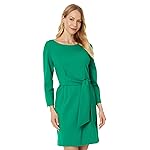 Lilly Pulitzer Vestido Leighton de manga 3/4 para mujer, color verde hoja de violín, 