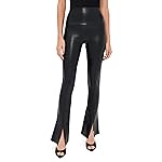 Norma Kamali Leggings de piel sintética Spat para mujer, negro, S