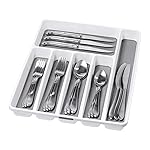 Madesmart Bandeja para cubiertos Premium, organizador de cubiertos de 6 compartimento