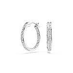 Pendientes de aro Swarovski Sommerset, Blanco, Baño de rodio, Talla única, Plata, Cri