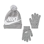 Nike - Juego de guantes para niños grandes Swoosh Beanie Hat (G(9A2695-042)/W, 8-20 n