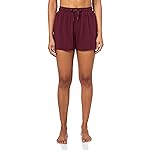 BOSS Pantalones cortos de punto sencillo con logo pequeño, ciruela burdeos, S