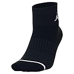 Jordan Calcetines tobilleros para hombre, paquete de 3, negro/rojo/blanco, grande - C