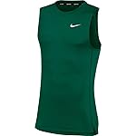Nike Camiseta de entrenamiento ajustada sin mangas Pro para hombre (XL, verde)