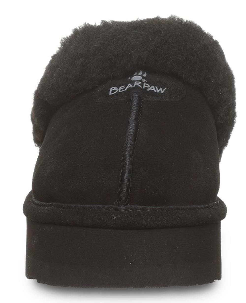 BEARPAW Retro Loki Negro/Negro Talla 9 | Zapatillas suaves y ligeras para interiores 