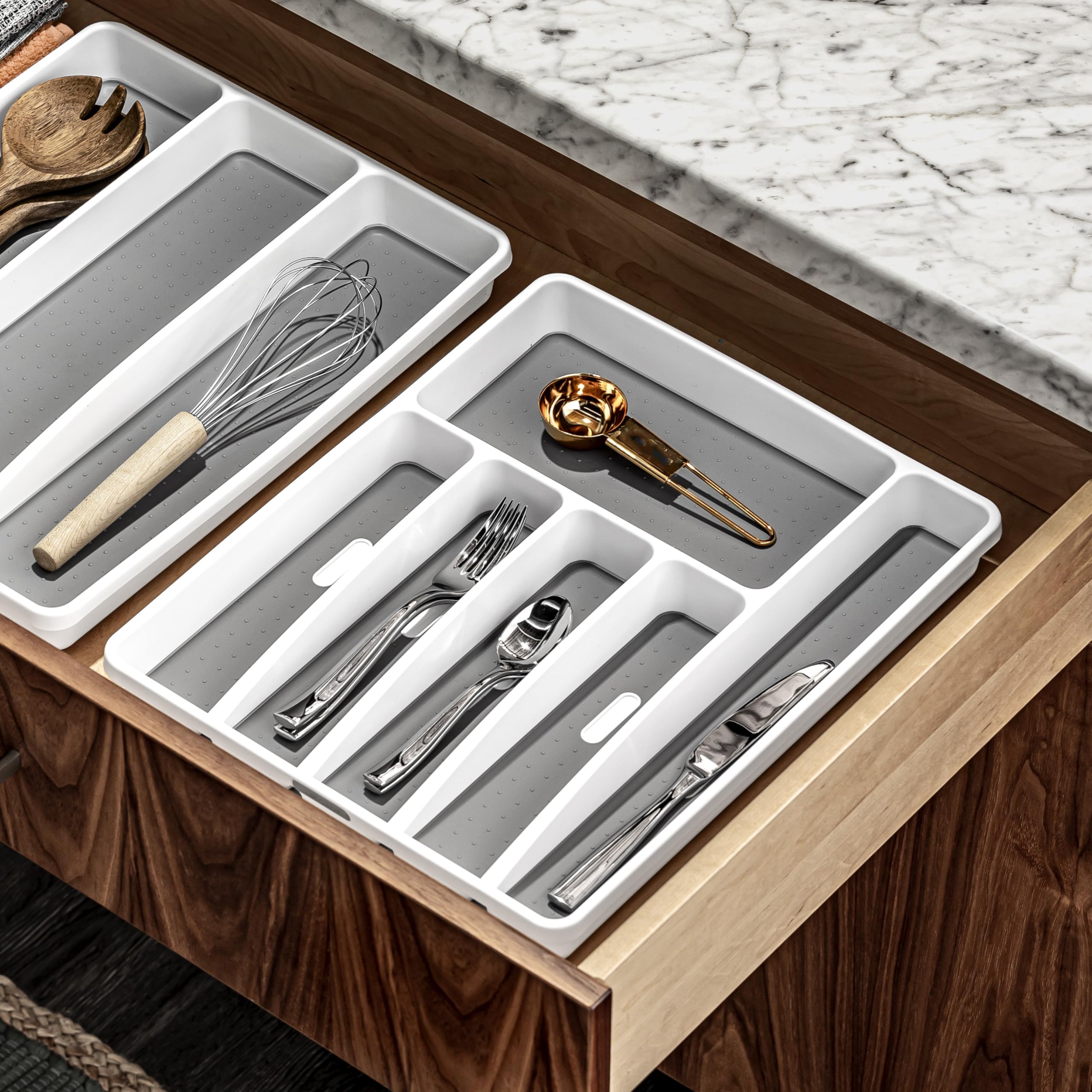 Madesmart Bandeja para cubiertos Premium, organizador de cubiertos de 6 compartimento