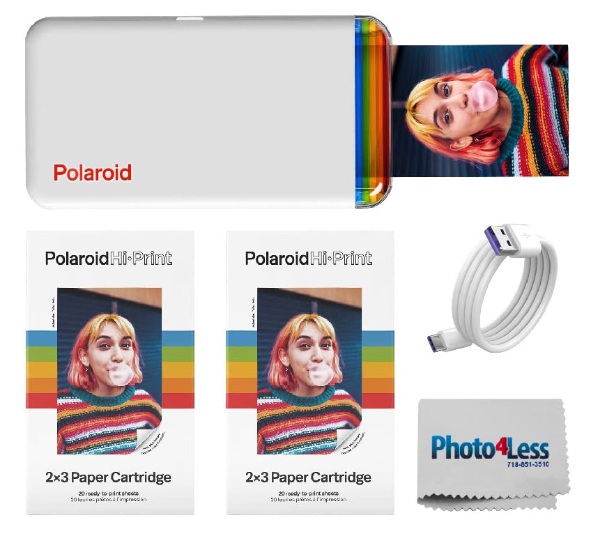 Polaroid Hi-Print - Impresora fotográfica de bolsillo 2x3 conectada por Bluetooth de 