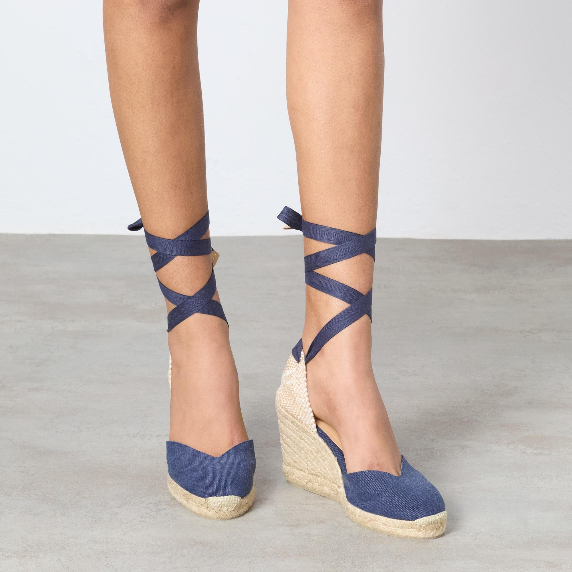 CASTANER Mujer Chiara 80 mm Cuña Alpargata Azul Oxford 8 Mediano