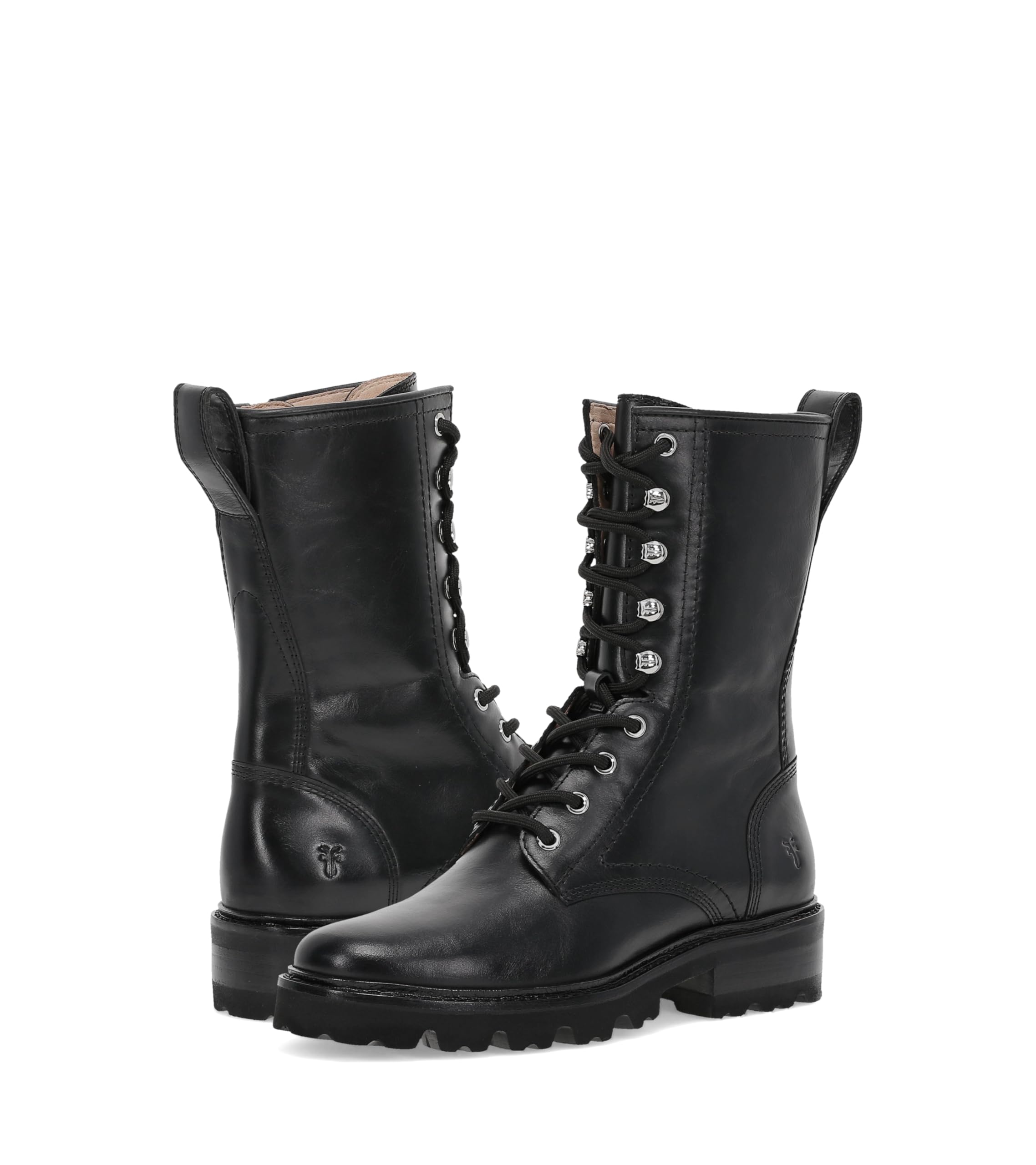 Frye Olivia Combat Negro 8 Mediano para mujer