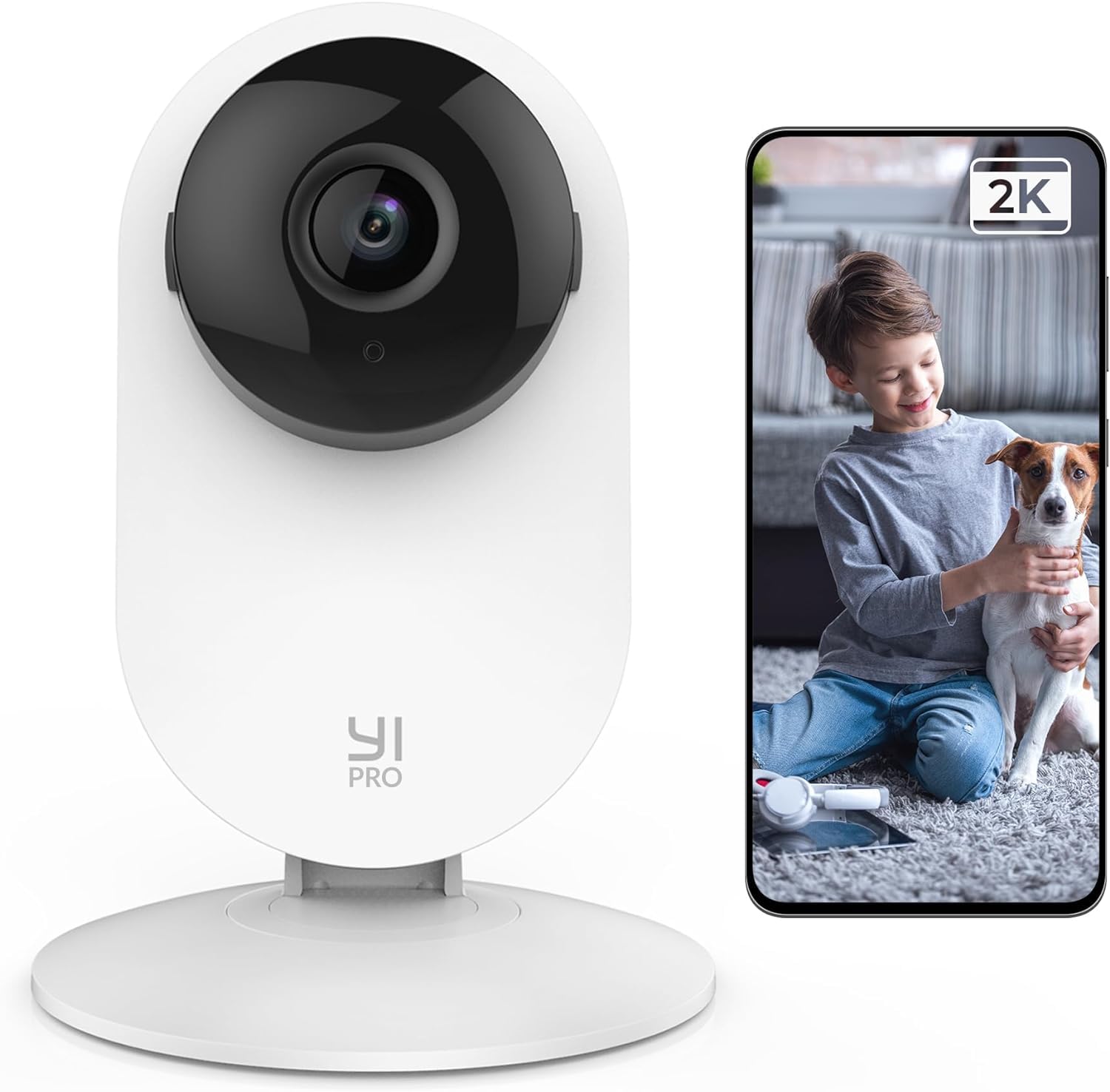 YI Cámara de Seguridad para el Hogar 2K 3MP, Cámara Interior con Persona, Vehículo, D