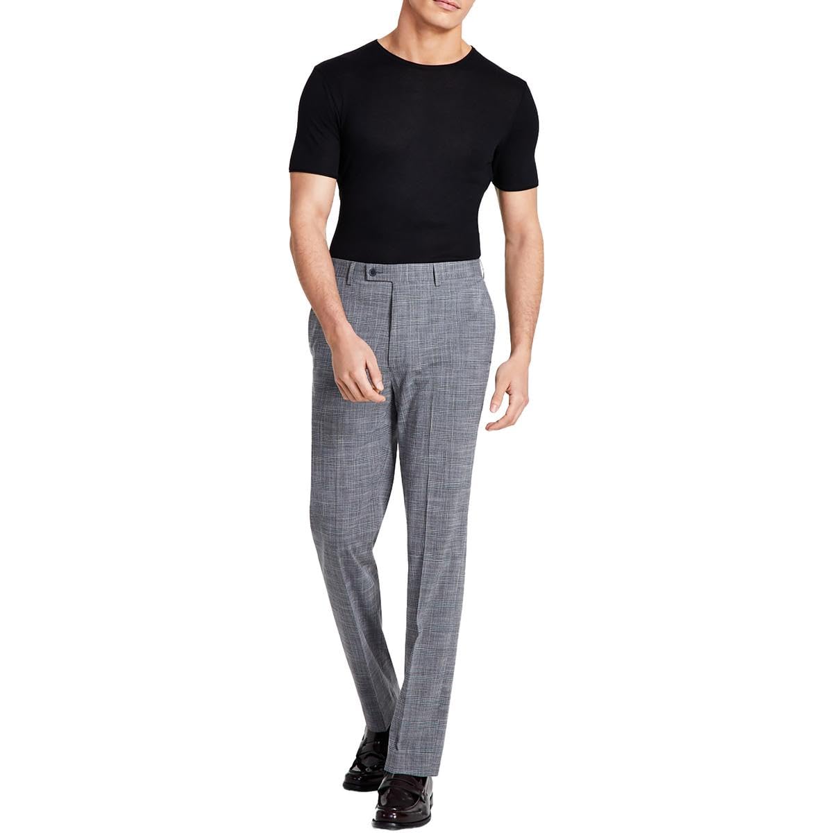 Calvin Klein Pantalones de vestir ajustados de talle medio para hombre Gris 33/32