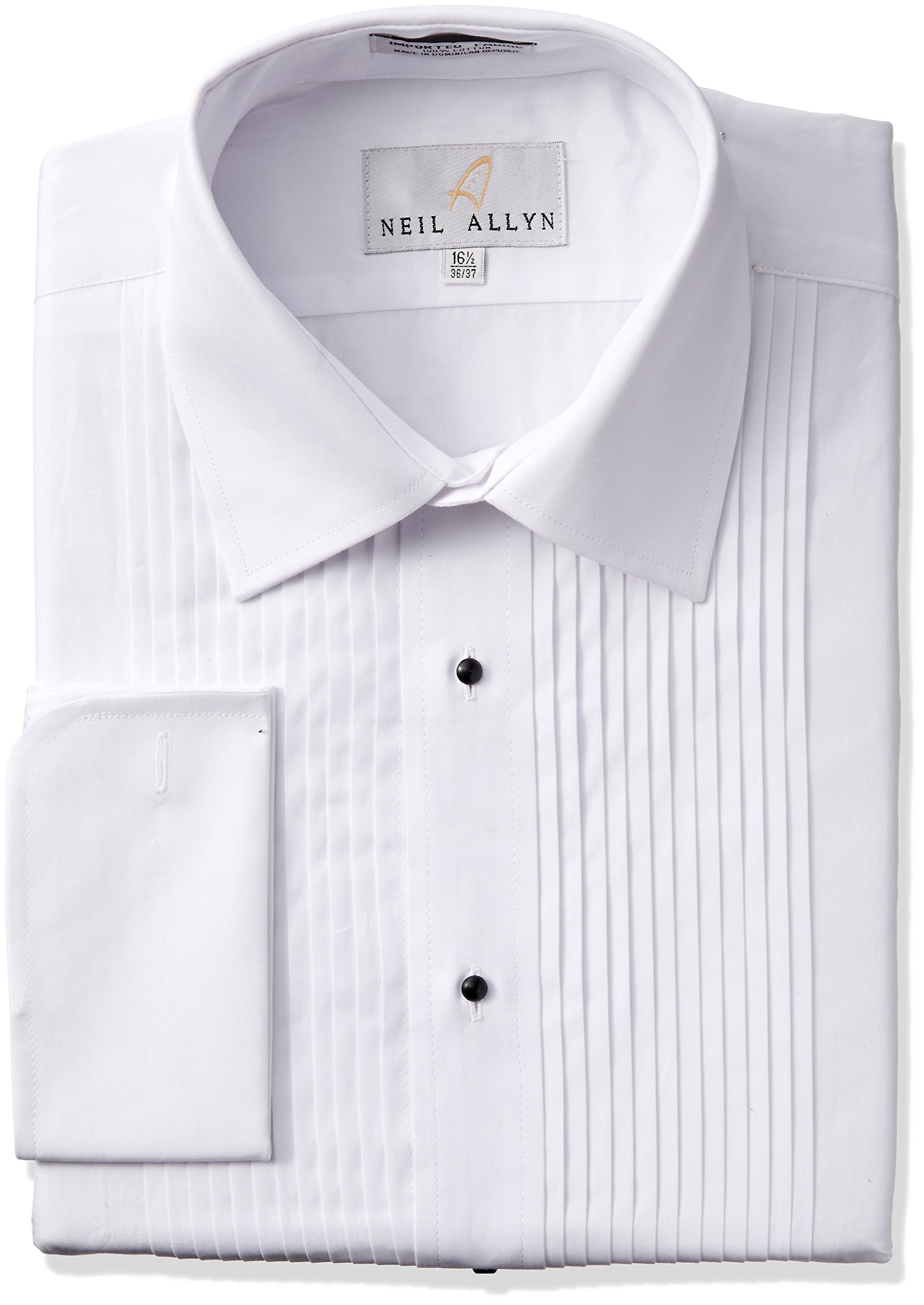 NEIL ALLYN Camisa de Esmoquin 100% Algodón con Cuello Francés y Puños Francés (15-32/