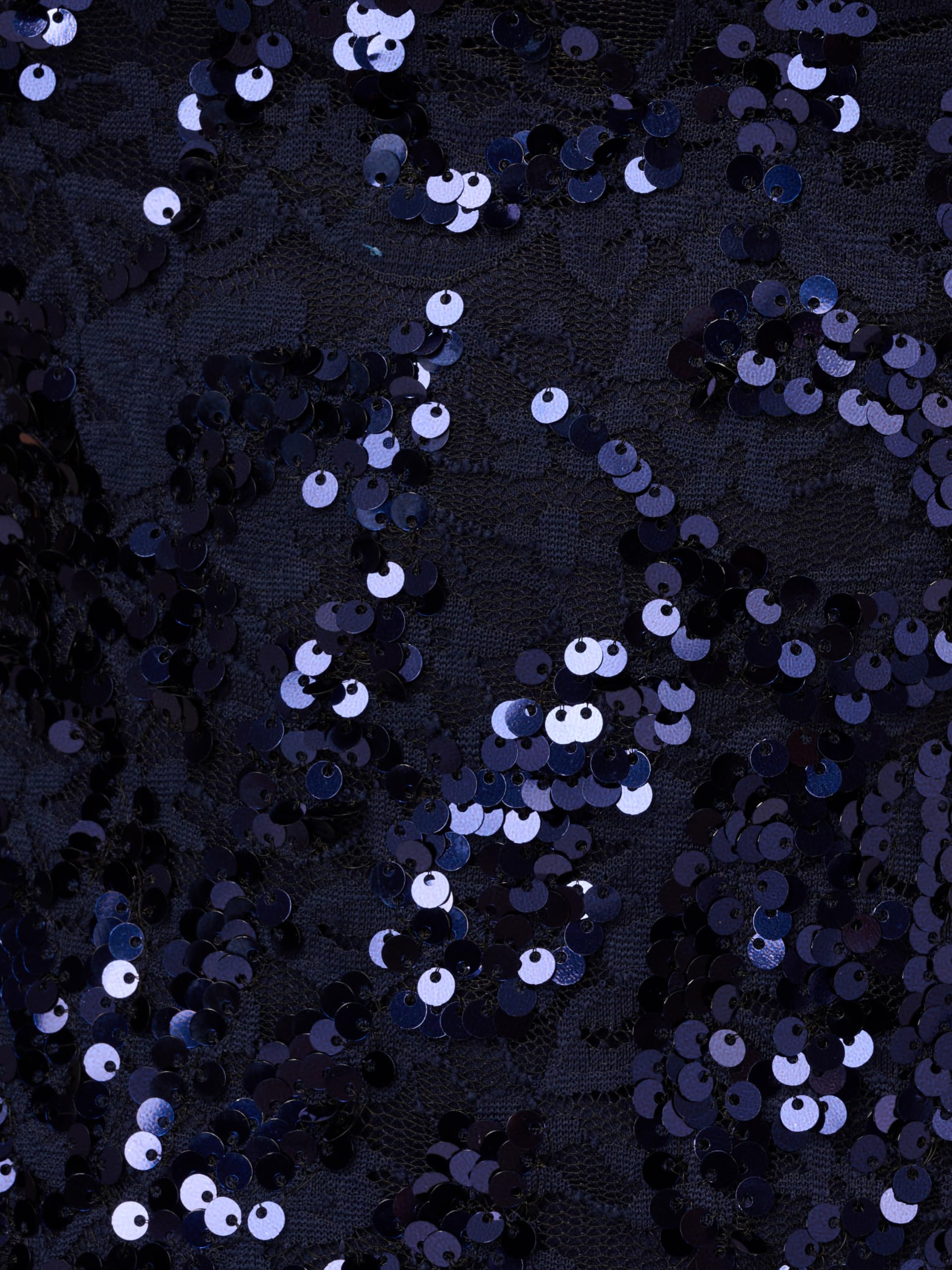 Adrianna Papell Vestido midi de encaje con lentejuelas para mujer, azul marino, 6