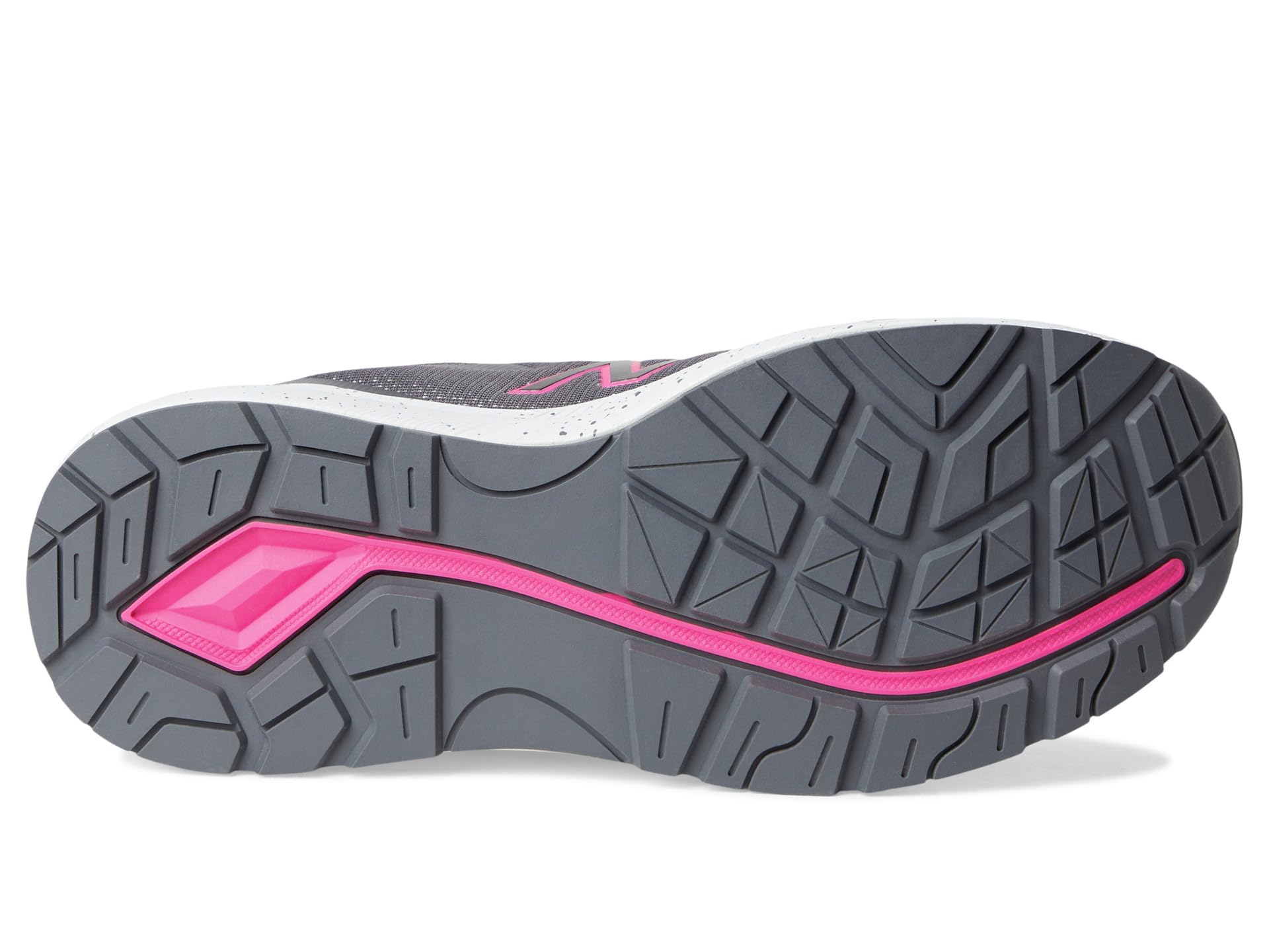 Zapatos de trabajo industriales New Balance Logic Composite Toe para mujer, gris/rosa