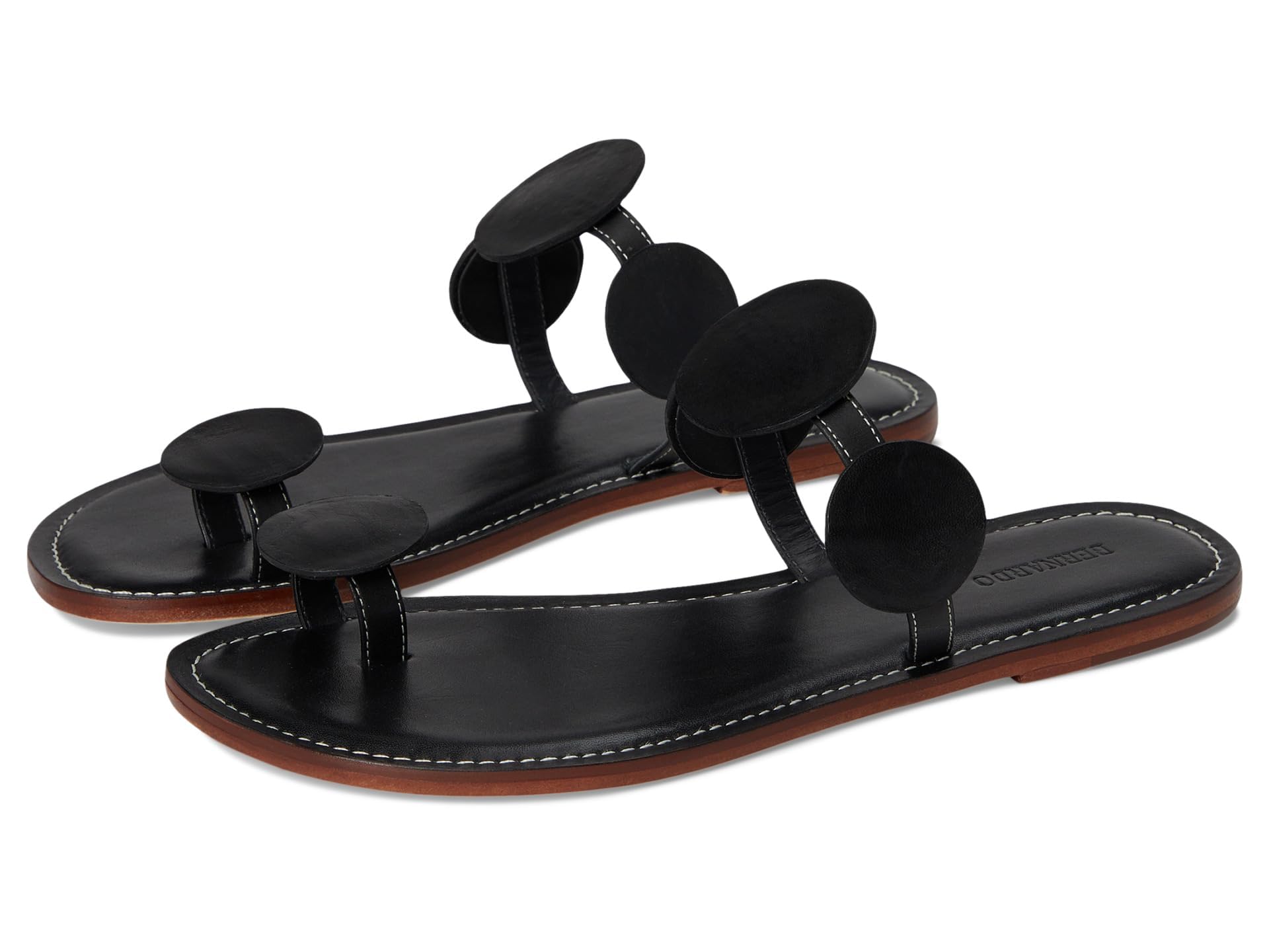 Bernardo Sandalia plana New Moon para mujer, negro, 9