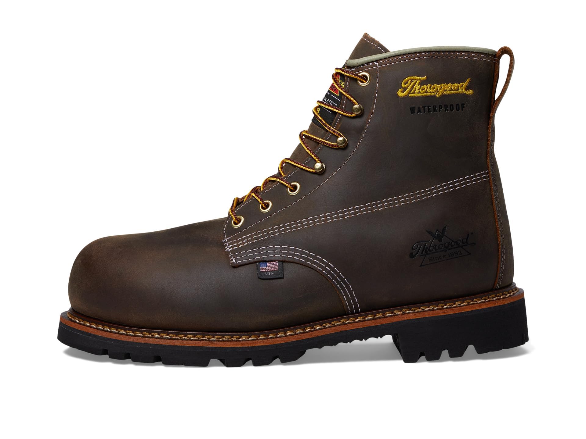 Thorogood American Heritage Zapatos de trabajo aislados impermeables de cuero de 6 pu