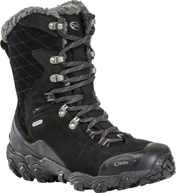 Oboz Bridger Botas B-DRY aisladas de 9" para mujer, Mar Negro, 6.5