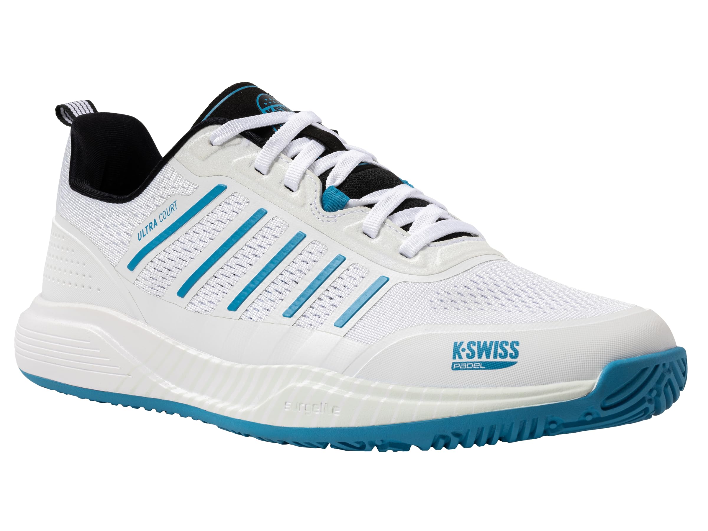 K-Swiss Ultra Court Zapatilla de pádel para hombre, blanco/negro/azul luna, 8,5 M