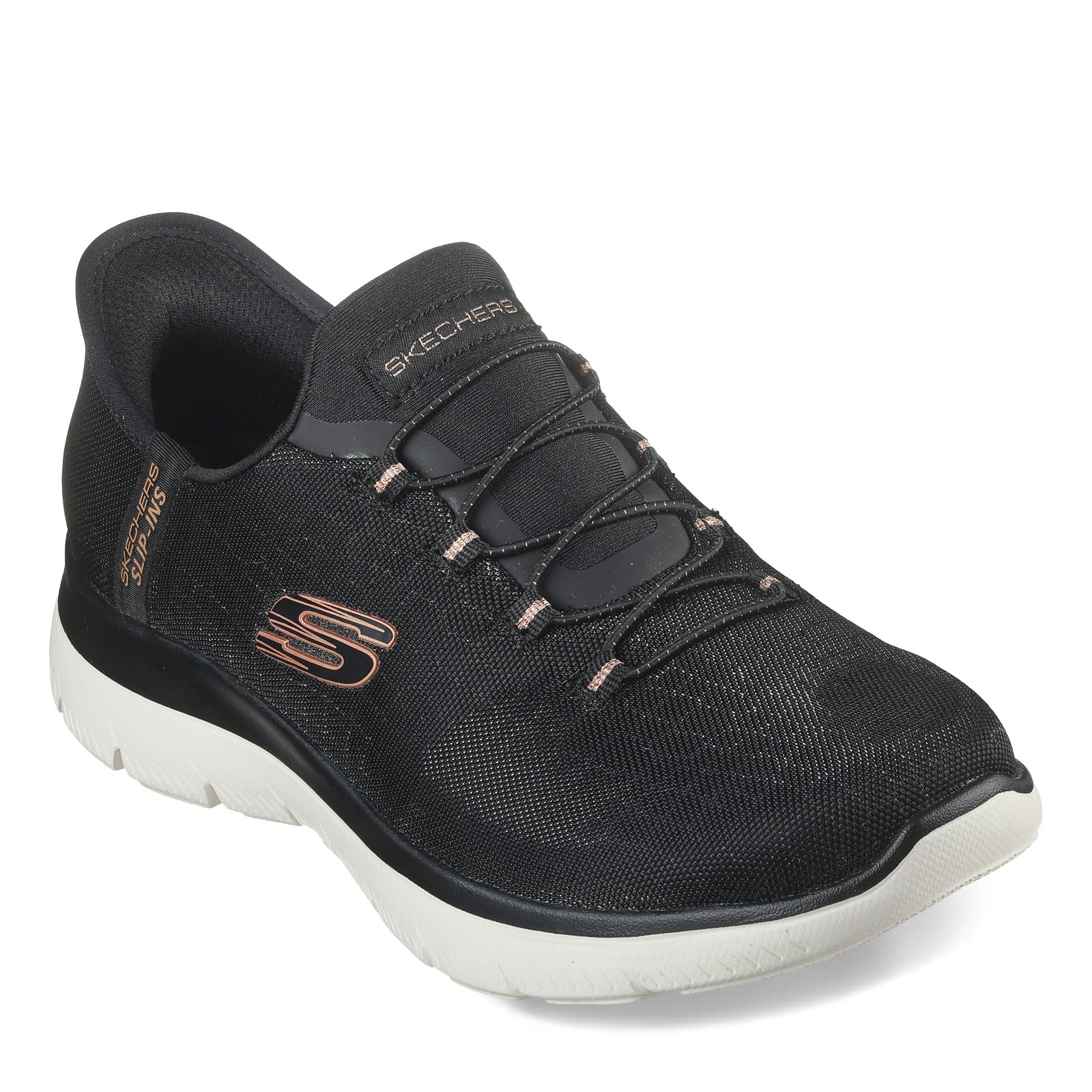 Skechers Summits Classy Night, Zapatillas sin Cordones Manos Libres para Mujer, Negro