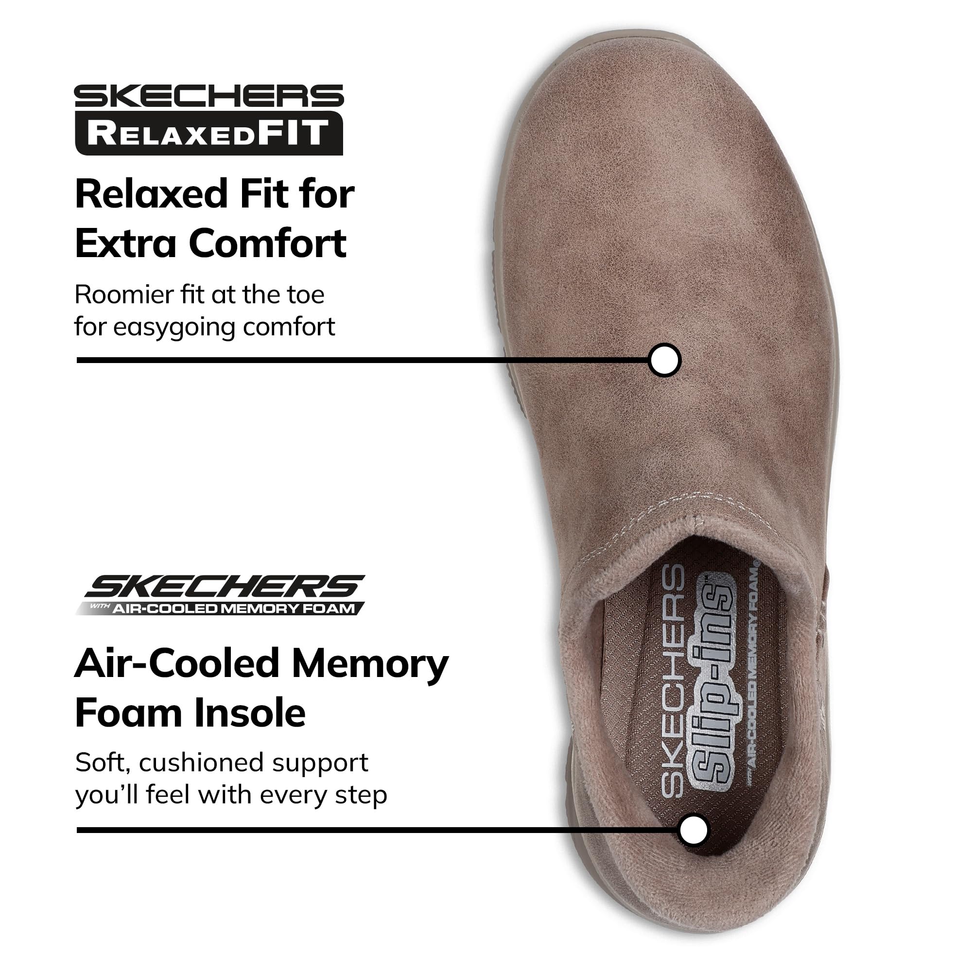 Skechers Botines sin cordones Easy Going-Modern Hour-Hands Free para mujer, color top