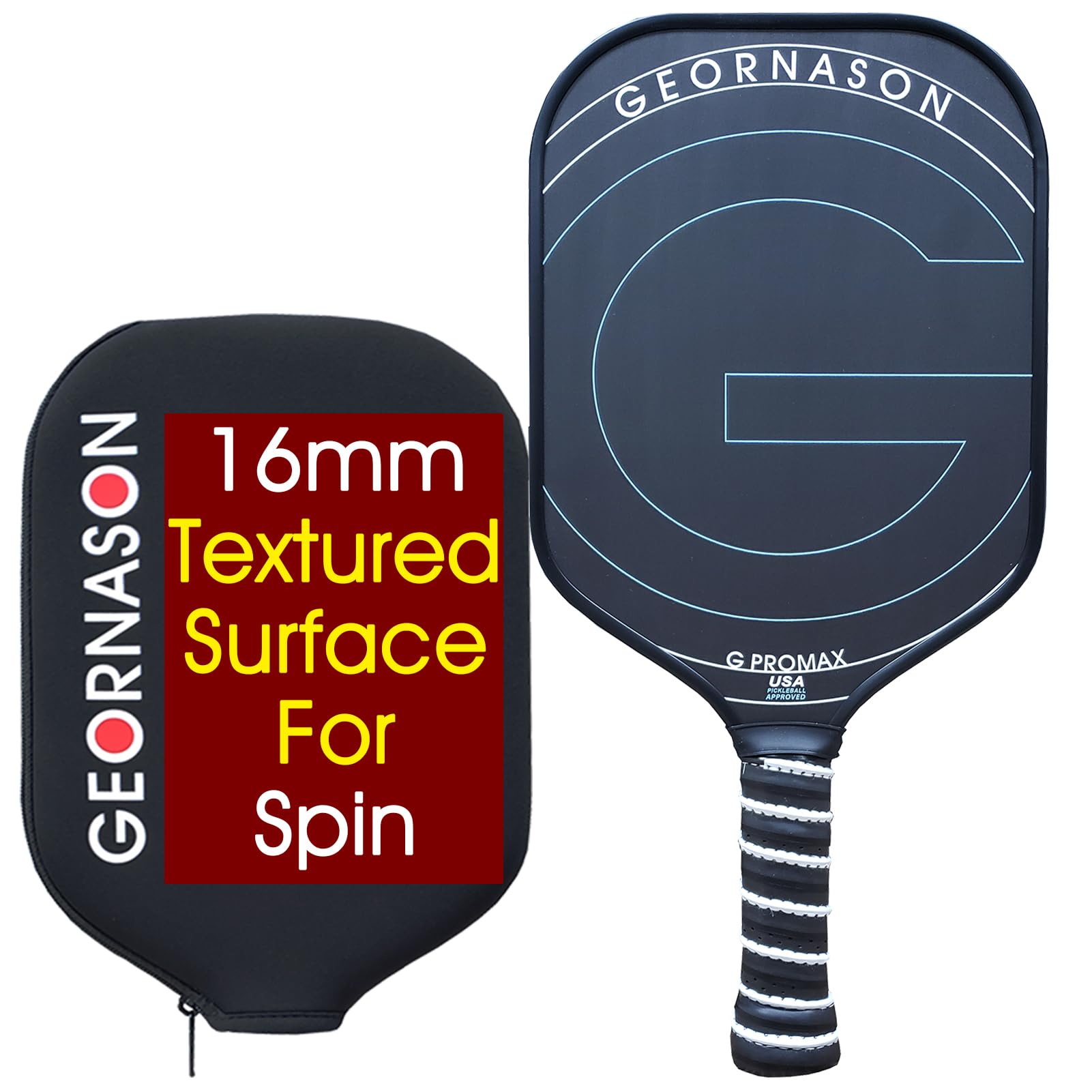 Paleta de Pickleball para giro, Pickleball Paddle Pro de 16 mm, superficie texturizad