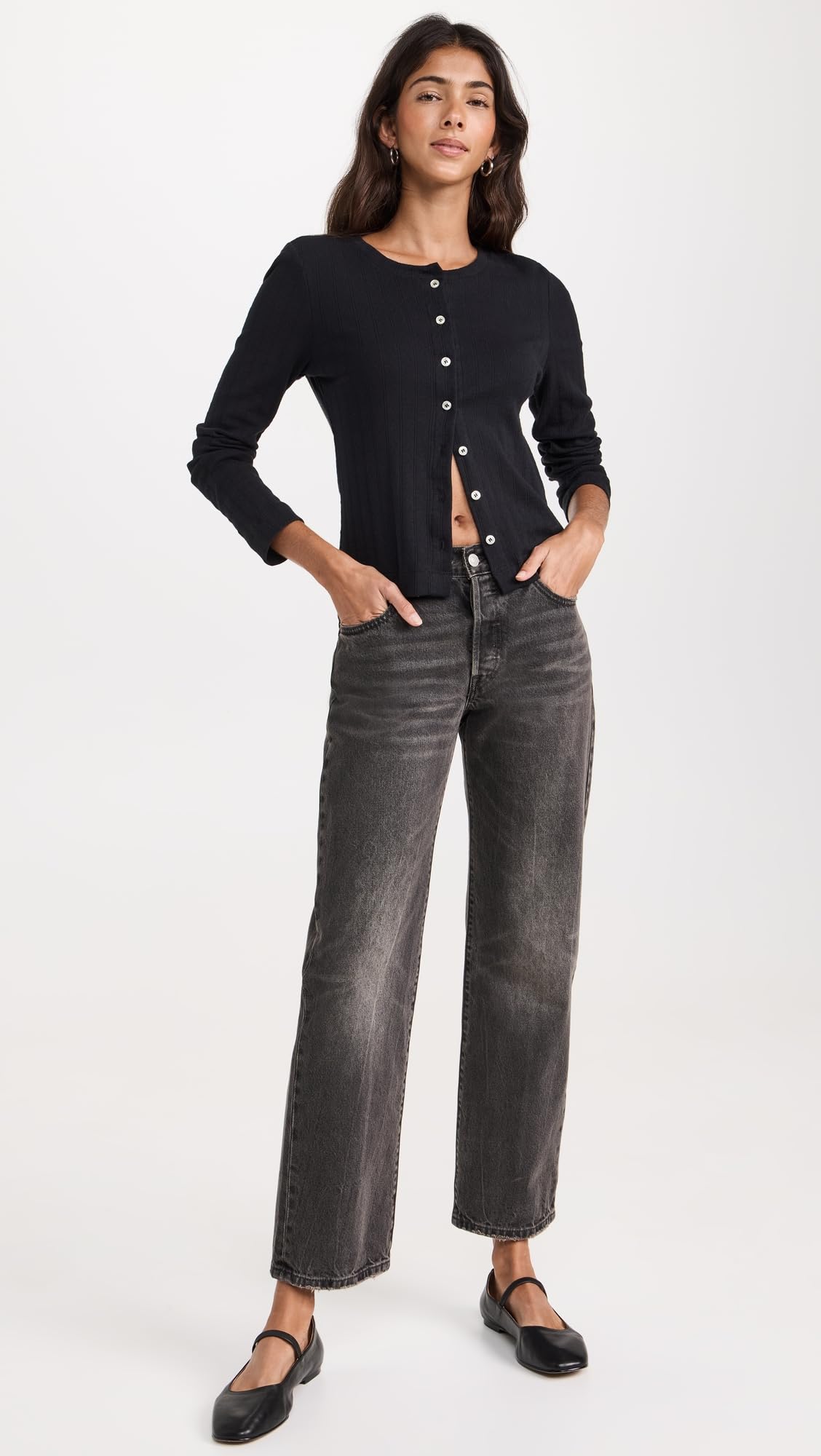 Madewell The Greta, Bailarinas para Mujer, True Black, 7 Medium US