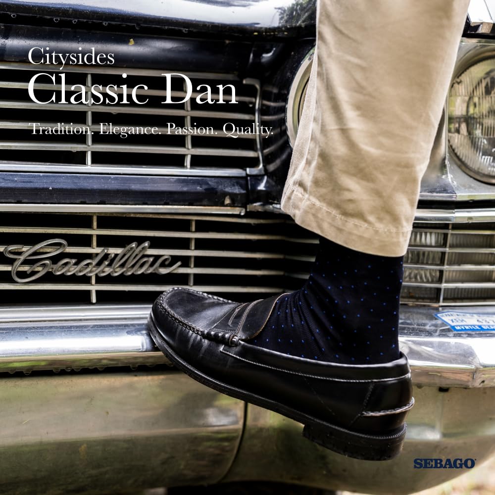 Sebago Classic Dan Mocasines para Hombre, Negro-Blanco - 13 Regular