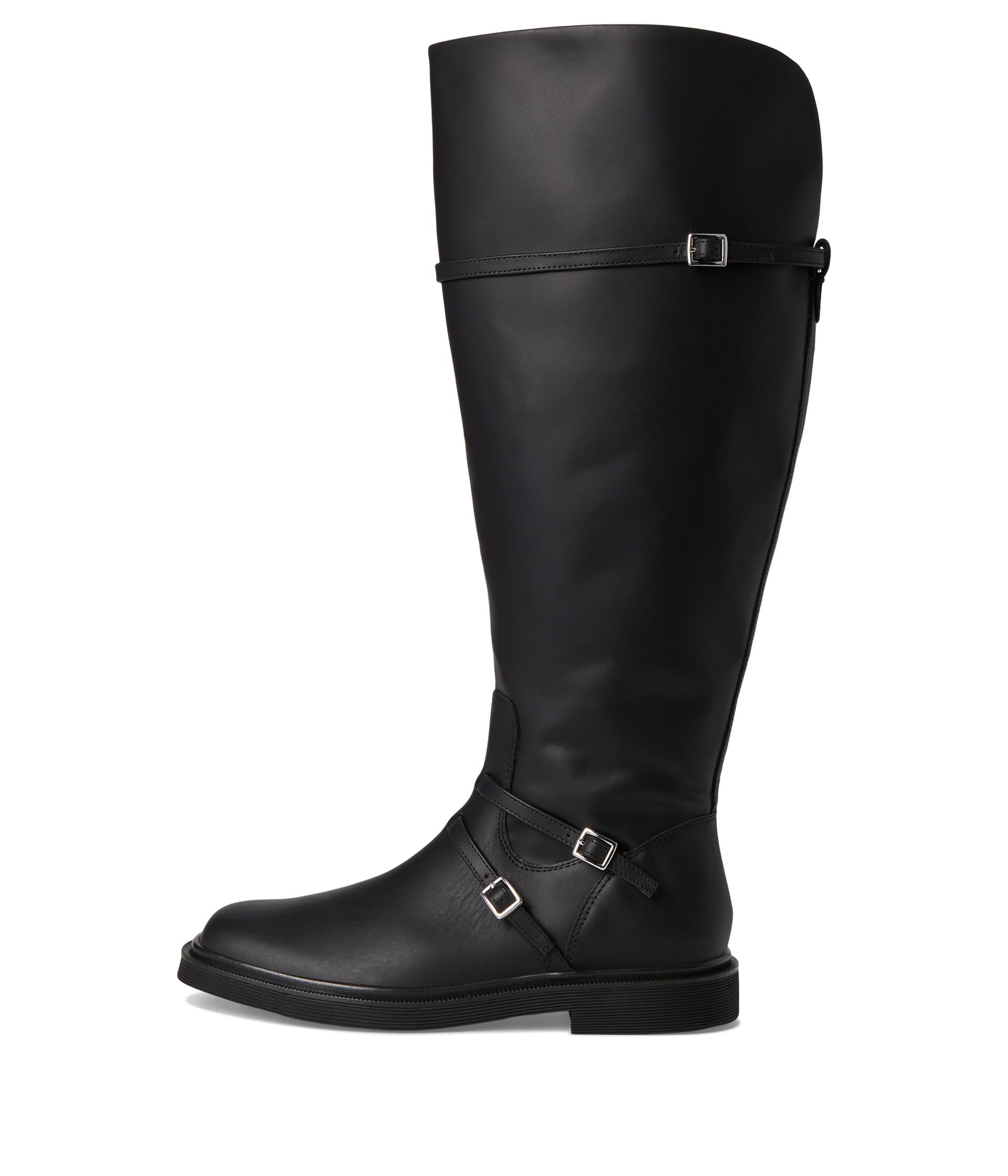 Franco Sarto Botas Ainsley de caña alta para mujer, cuero negro 1 8.5 mediano