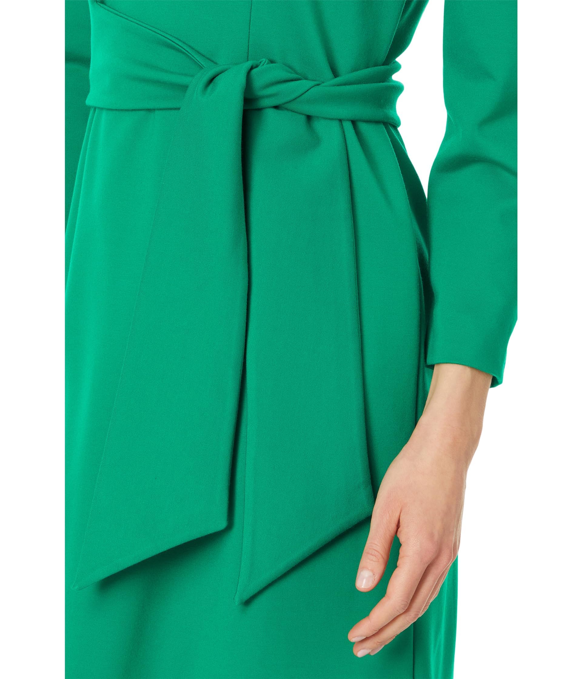 Lilly Pulitzer Vestido Leighton de manga 3/4 para mujer, color verde hoja de violín, 