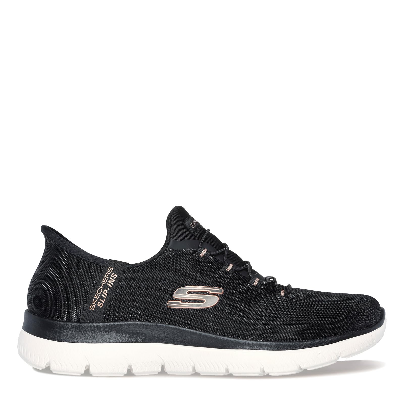 Skechers Summits Classy Night, Zapatillas sin Cordones Manos Libres para Mujer, Negro