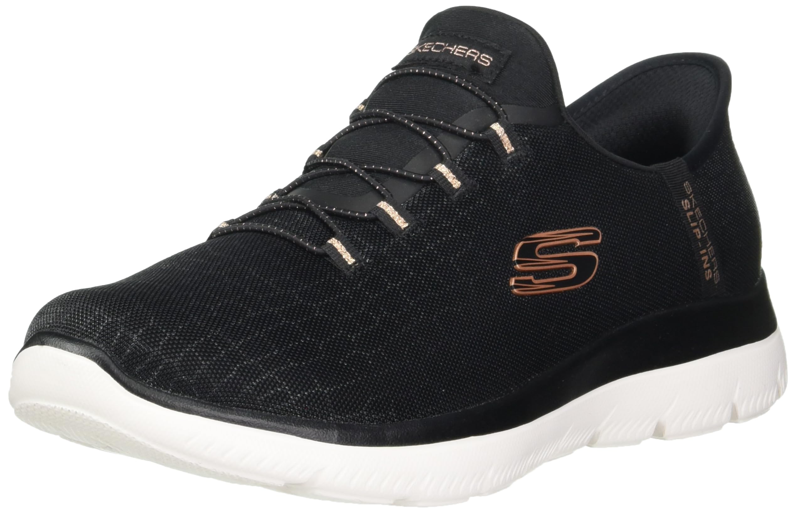 Skechers Summits Classy Night, Zapatillas sin Cordones Manos Libres para Mujer, Negro