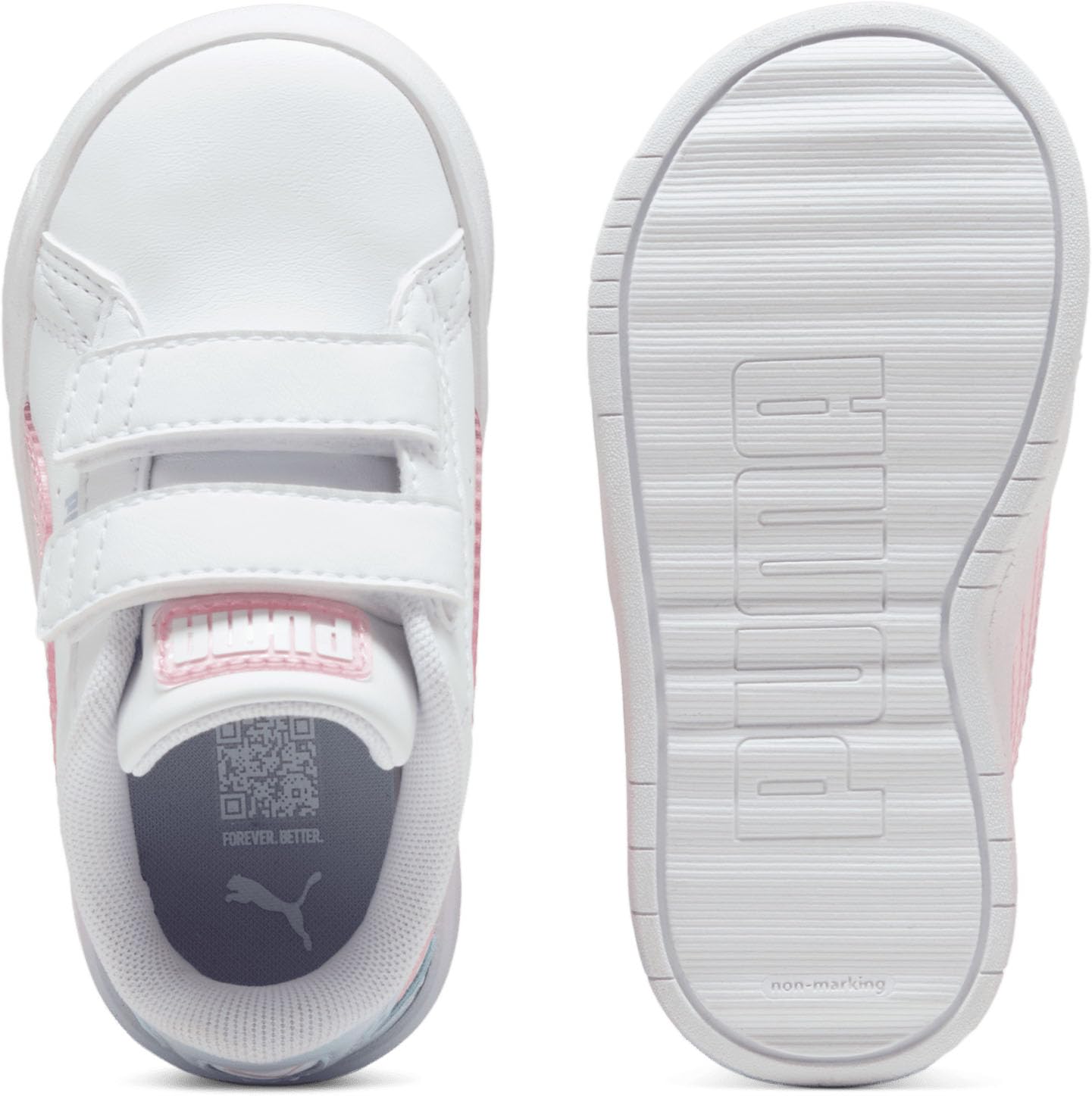 Puma Zapatos unisex para niños Jada con gancho y bucle, blanco/clima fresco/rosa malv