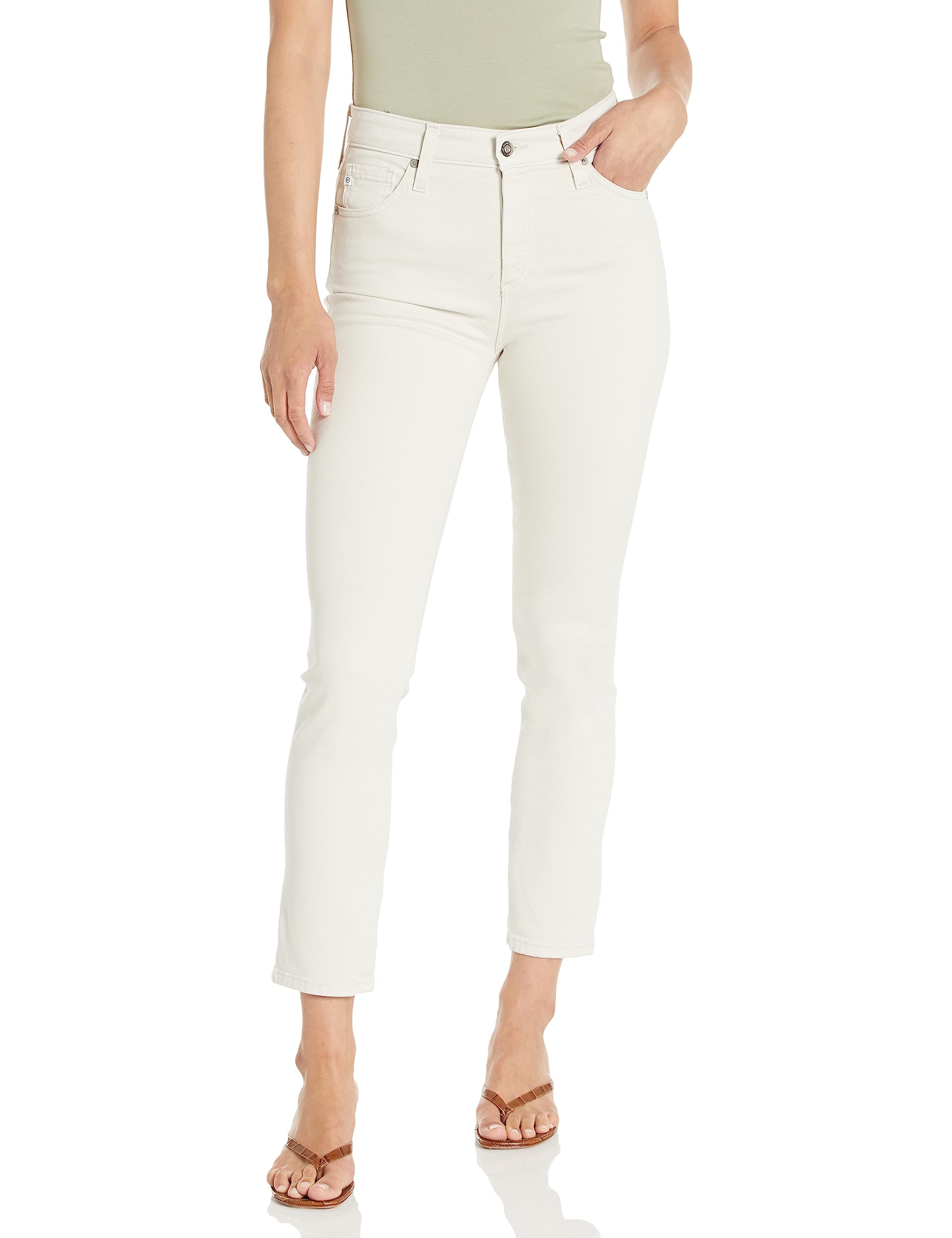 AG Adriano Goldschmied Mari High Rise Slim Straight Crop Jean Pantalones para mujer, 