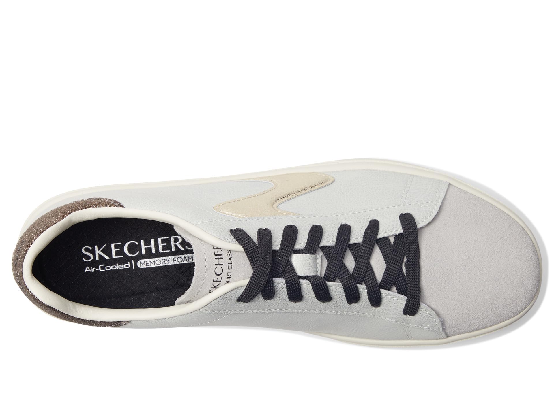 Skechers Court Classics Eden LX Distressed Gris claro/Negro 9 B (M)