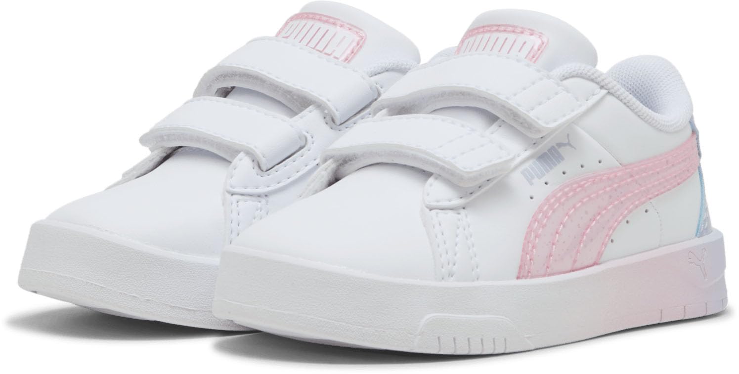 Puma Zapatos unisex para niños Jada con gancho y bucle, blanco/clima fresco/rosa malv