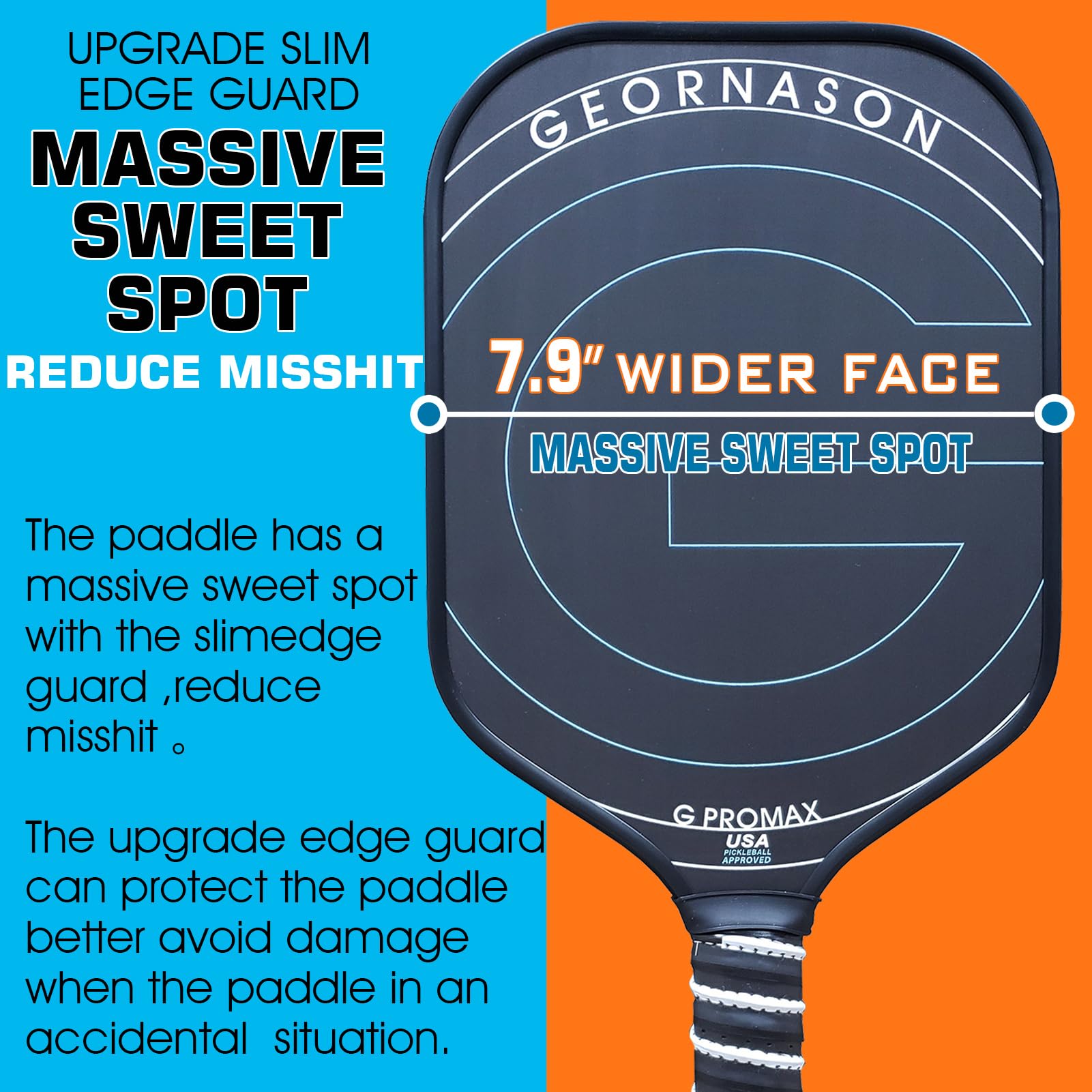 Paleta de Pickleball para giro, Pickleball Paddle Pro de 16 mm, superficie texturizad