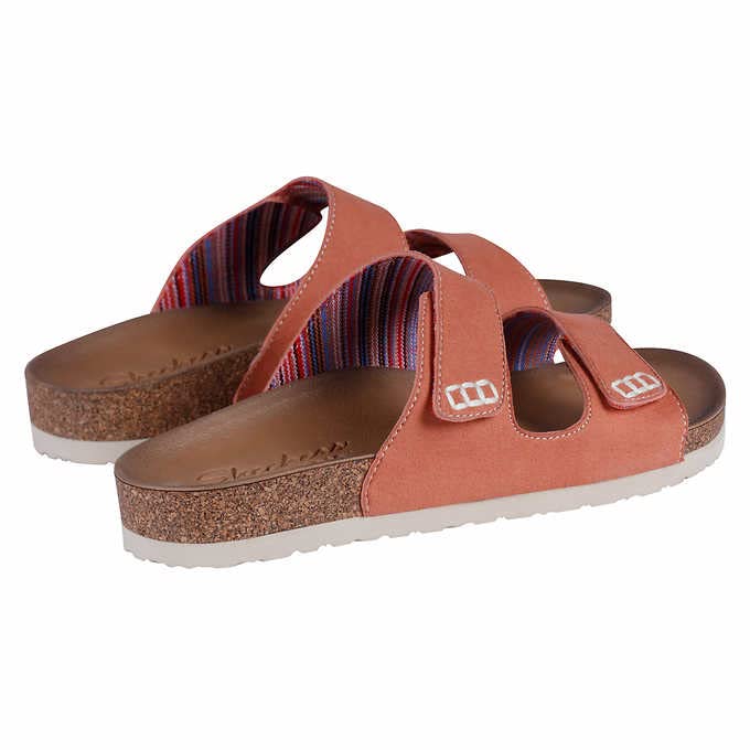 Skechers Sandalias de dos correas para mujer, rosa, 10