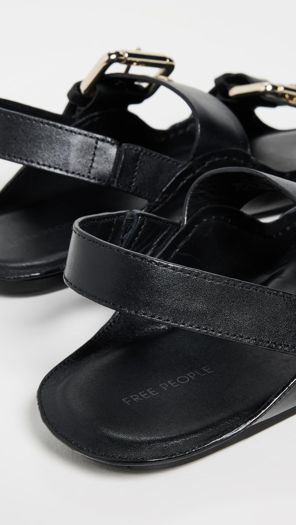 Free People Sandalias con hebilla Blossom para mujer, negro, 9.5 mediano EE. UU.