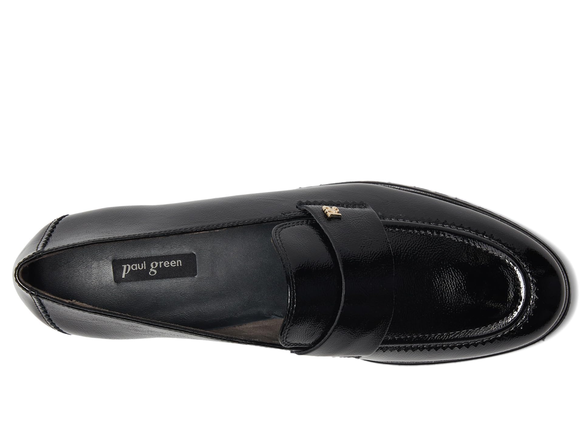 Paul Green Mujeres Wheaton Flat Negro Patente Arrugada 8 Mediano