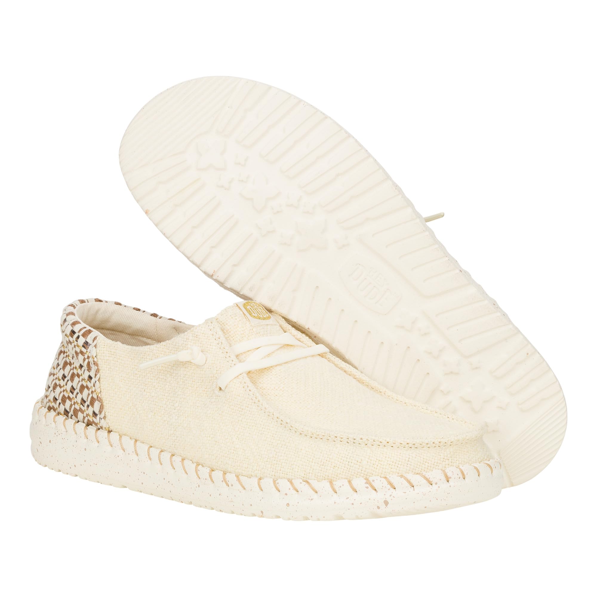 HEYDUDE Wendy Funk Coastal Woven Egret/Multi Talla 12, Zapatos de mujer, Mocasines si