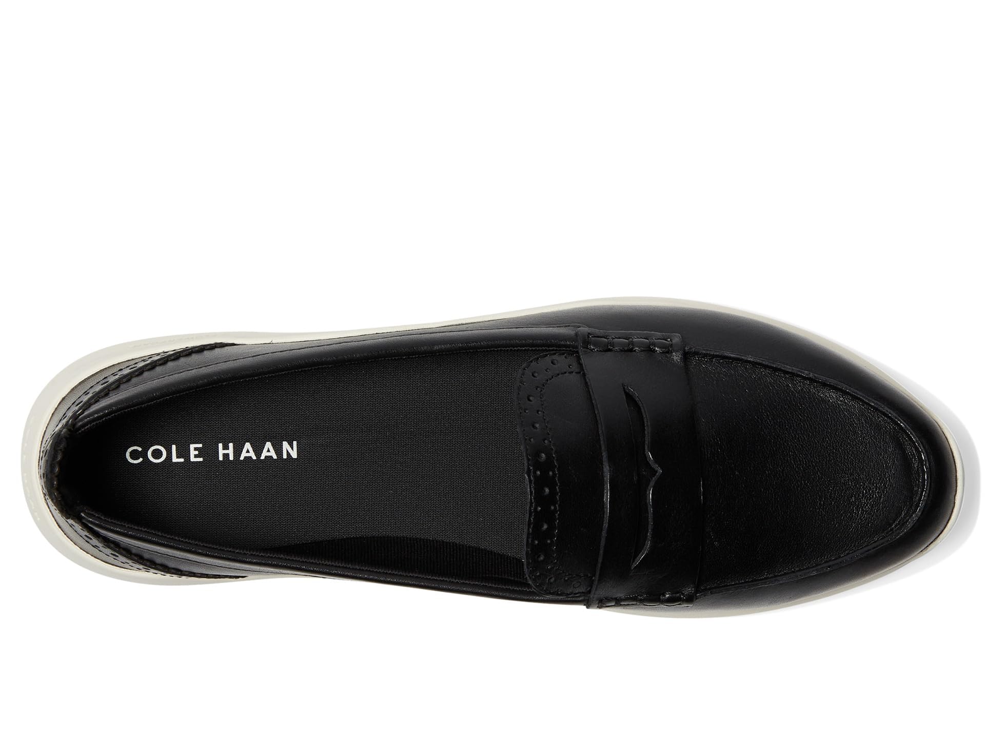 Cole Haan Mocasines de cuero Zerogrand Meritt para mujer, negro/marfil, 8-B US