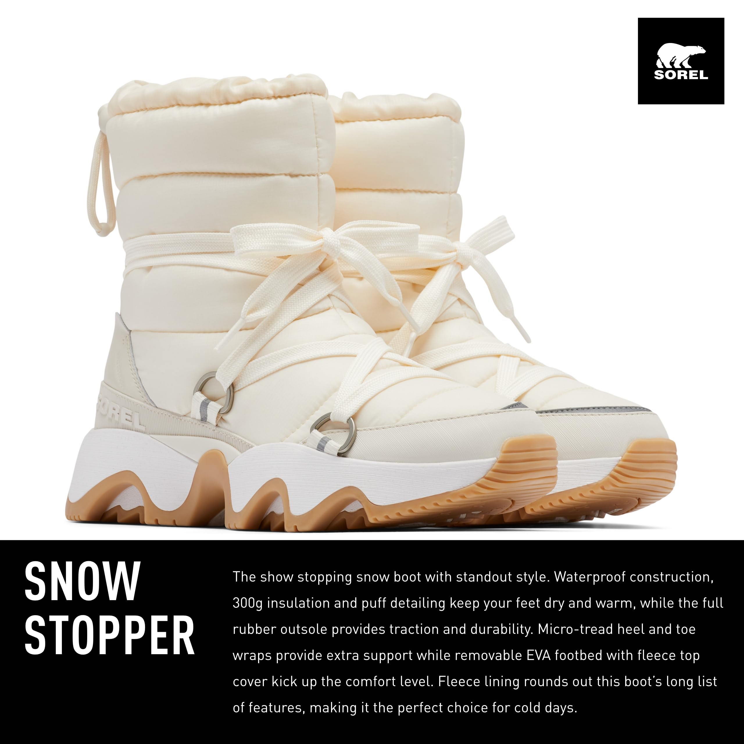 Sorel Zapatos impermeables Kinetic Impact NXT Boot para mujer - Tiza, Sal marina - Ta