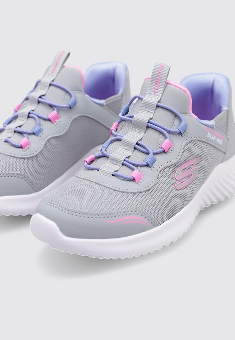 Skechers Kids Bounder - Zapatilla simple y linda, gris, 5 niños grandes