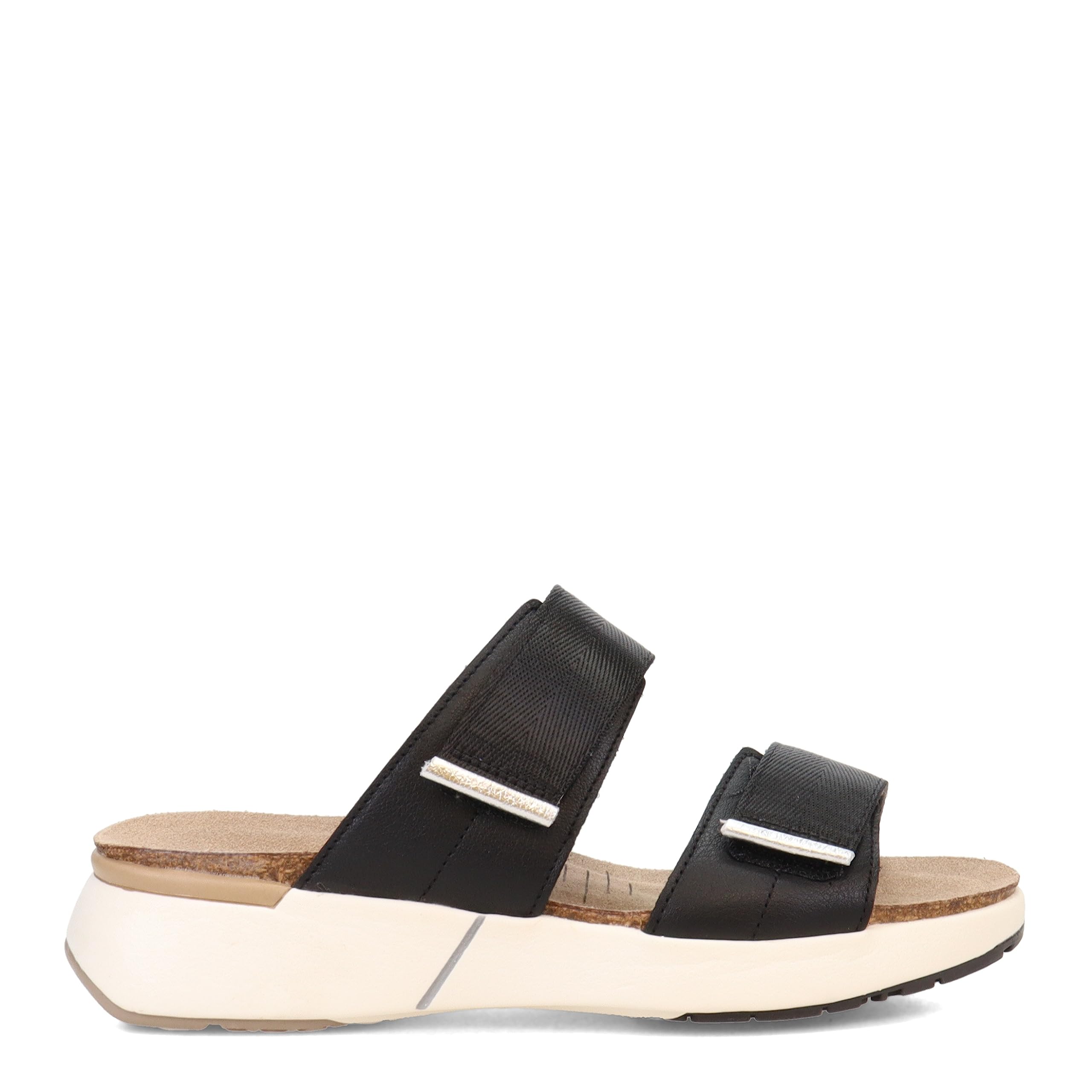 NAOT Sandalia Calliope para mujer, suave negro Lthr/Soft Silver Lthr/correa tejida ne
