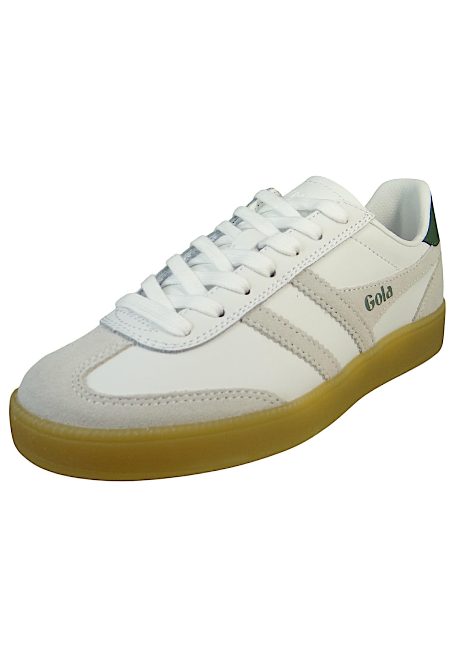 Gola, Mujer, Cuero Viper, Blanco/Blanco/Evergreen/Goma, 6.5, Mediano