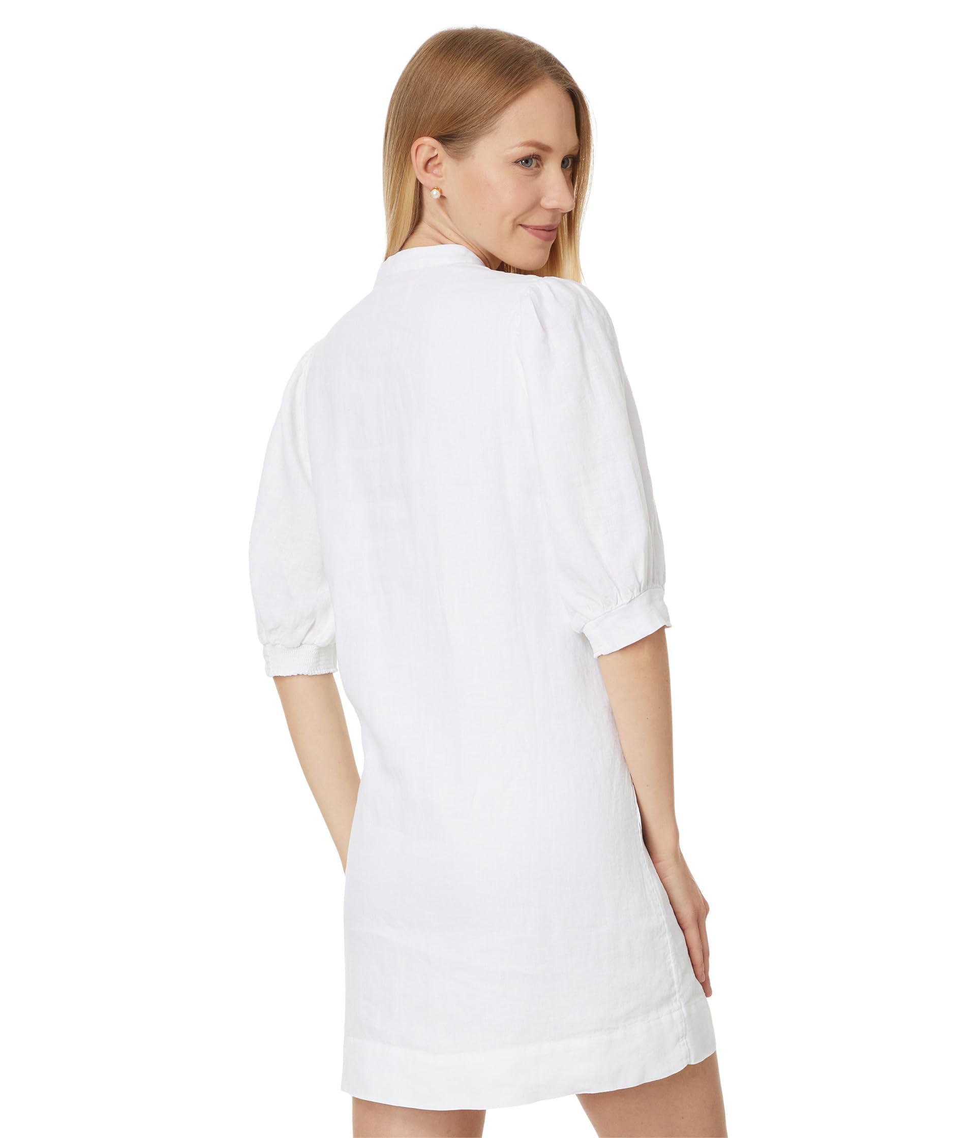 Lilly Pulitzer, Mujeres, Mialeigh Codo Manga Lino, Resort Blanco, 2