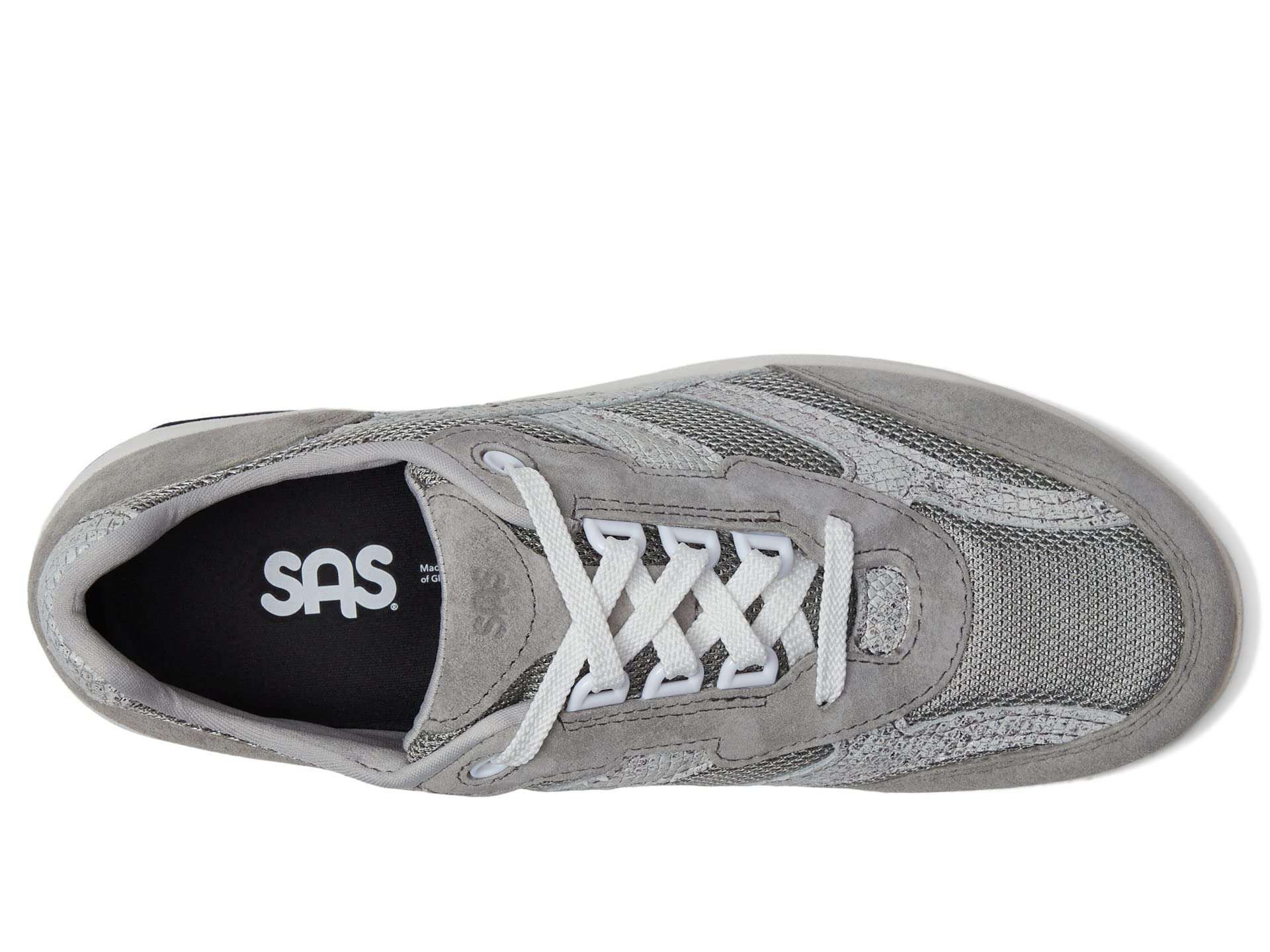 SAS Women's Tour Mesh Lace Up Sneaker Plata Mix 8 W - Ancho